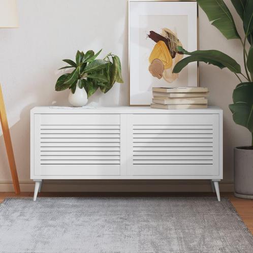 vidaXL Kastdeuren met lamellen 2 st 39,5x59,4 cm grenenhout, Doe-het-zelf en Bouw, Hang- en Sluitwerk, Nieuw, Verzenden