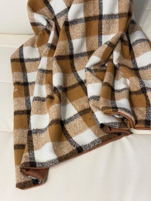 Plaid exclusif double face en laine multicolore à carreaux, Antiek en Kunst, Antiek | Tapijten, Tafelkleden en Textiel