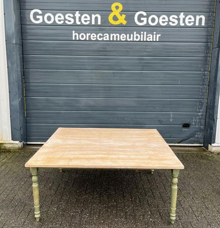 Gebruikte Horecatafel T1067 - (166x150cm)- Vintage/Café, Huis en Inrichting, Tafels | Eettafels, Ophalen
