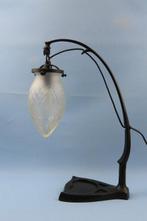 Massief Art Nouveau tafellampje - Lamp - Messing - geslepen