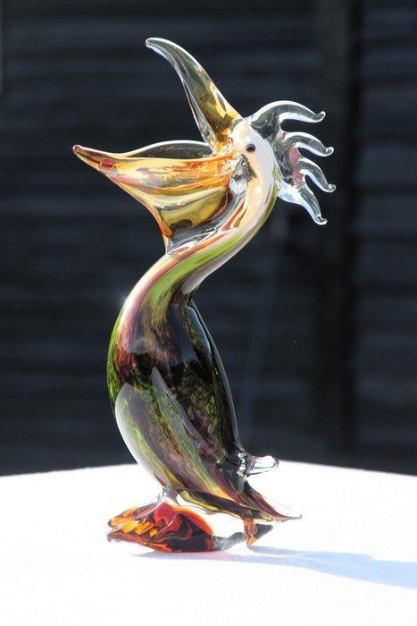 sculptuur, groot formaat murano stijl pelikaan - 38 cm -, Antiek en Kunst, Kunst | Designobjecten