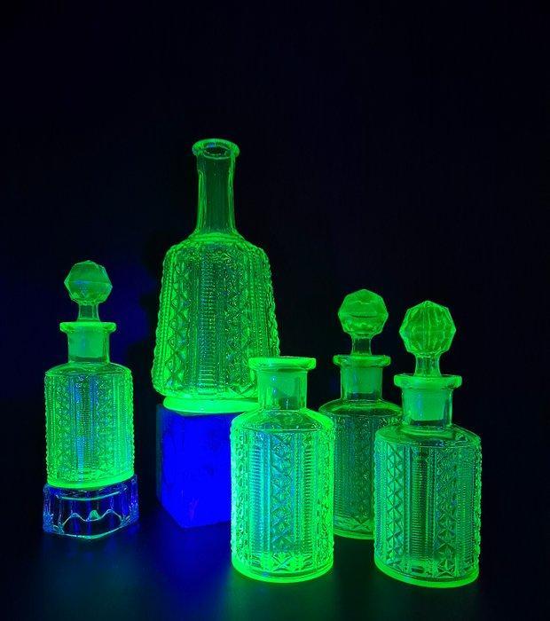 Art déco Ensemble de toilette (5) - Scailmont - Verre, Antiek en Kunst, Antiek | Glaswerk en Kristal