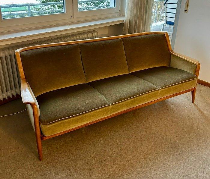 Zitgroep - Fluweel, Hout - Mid-Century Sitzgruppe, Antiquités & Art, Curiosités & Brocante