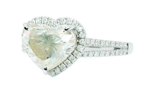 Ring - 14 karaat Witgoud, Fancy Light Groenachtig, Handtassen en Accessoires, Ringen