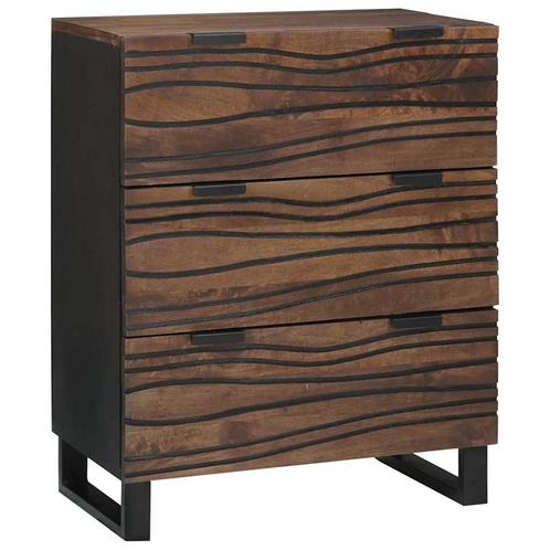 vidaXL Dressoir met lade Bruin 60 x 33.5 x 75 cm Massief, Huis en Inrichting, Kasten | Dressoirs, Nieuw, Verzenden