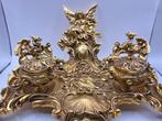Statue, dubbele inktpot - 19 cm - Laiton doré, Bronze doré,, Antiquités & Art