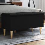 vidaXL Opbergbankje 82x42x46 cm bewerkt hout zwart, Verzenden, Nieuw