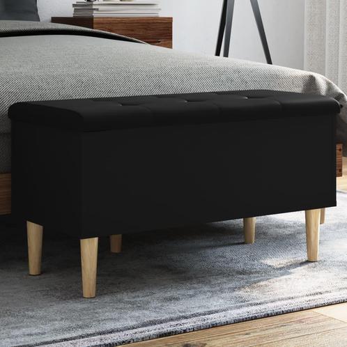 vidaXL Opbergbankje 82x42x46 cm bewerkt hout zwart, Huis en Inrichting, Overige Huis en Inrichting, Nieuw, Verzenden