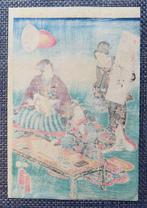 Originele Japanse houtsnede - E-awase - Uit de serie, Antiek en Kunst