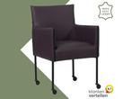 Leren eetkamerstoel More - Hermes Merlin (donkerpaars) -, Maison & Meubles, Ophalen of Verzenden