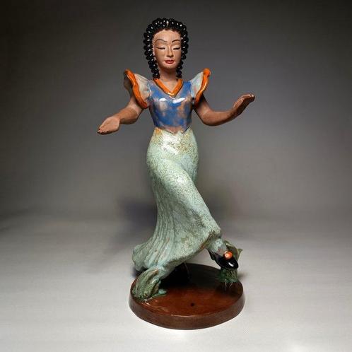 Kolozsvári Ceramic - sculptuur, Art Deco Dancing Lady - 28.5, Antiek en Kunst, Antiek | Glaswerk en Kristal