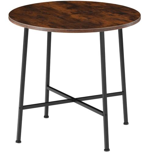 Eettafel Ennis industrieel 80x76cm - Industrieel hout donker, Maison & Meubles, Tables | Tables à manger, Envoi