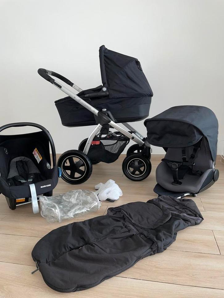 Maxi-Cosi Mura plus 4 Combi Black Crystal kinderwagen –3 in1, Kinderen en Baby's, Kinderwagens en Combinaties, Kinderwagen, Zo goed als nieuw