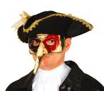 Venetiaans Masker Rood Zwart, Verzenden, Nieuw