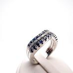 Bague - 18 carats Or blanc Saphir - Diamant, Handtassen en Accessoires, Nieuw