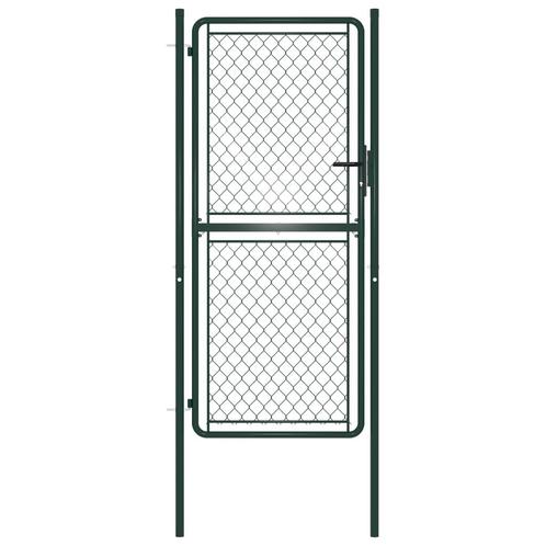 vidaXL Poort 100x175 cm staal groen, Tuin en Terras, Tuinpoorten, Nieuw, Verzenden