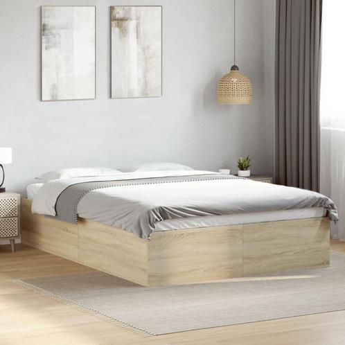 vidaXL Bedframe bewerkt hout sonoma eikenkleurig 120x200 cm, Huis en Inrichting, Slaapkamer | Bedden, Nieuw, Verzenden
