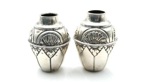 Vaas (2) - .833 zilver - Set vazen, Antiek en Kunst, Antiek | Zilver en Goud