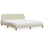 vidaXL Bed met matras stof crèmekleurig 180x200 cm, Huis en Inrichting, Slaapkamer | Bedden, Verzenden, Nieuw