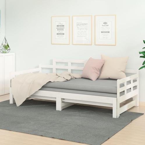 vidaXL Lit coulissant sans matelas blanc 2x(90x190) cm, Maison & Meubles, Chambre à coucher | Lits, Neuf, Envoi