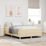 vidaXL Boxspring bed Anders Crème en Wit 160 x 200 cm Stof, Huis en Inrichting, Slaapkamer | Bedden, Verzenden, Nieuw