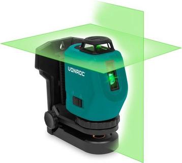 Tweedekans | VONROC Kruislijnlaser - 360° - groen - 4V accu, Ophalen of Verzenden