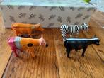 Figurine - Cow Parade. Cowparade. 4 Mini Cows. ZOW, HOT ROD,, Antiek en Kunst