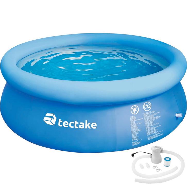 tectake Zwembad rond met filterpomp Ø 300 x 76 cm - blauw, Tuin en Terras, Zwembaden, Verzenden