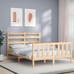 vidaXL Bedframe met hoofdbord massief hout 120x200 cm, Huis en Inrichting, Slaapkamer | Bedden, Verzenden, Nieuw