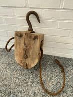 Maritieme objecten - Hout, IJzer- Oude katrol/ takel