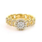 Bague tendance - 14 carats Or jaune -  0.52ct. tw. Diamant, Handtassen en Accessoires