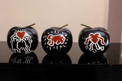 RichART - Lot de 3 pommes en hommage à Keith Haring - L, Antiek en Kunst, Kunst | Schilderijen | Modern