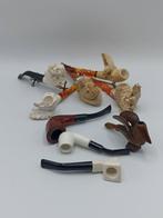 Lot of 8 Hand-Carved Meerschaum and Wooden Pipe Collection -, Verzamelen, Nieuw