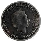 Tokelau. 2 Dollars 2022 1oz Tokelau Hibernia Antique Silver