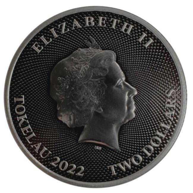 Tokelau. 2 Dollars 2022 1oz Tokelau Hibernia Antique Silver, Timbres & Monnaies, Métaux nobles & Lingots