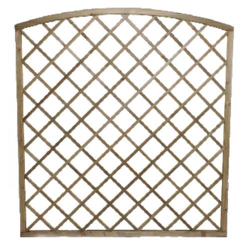 Klimscherm in hout - diagonaal met boog - h180 x b180, Tuin en Terras, Tuinhekken en Hekwerk