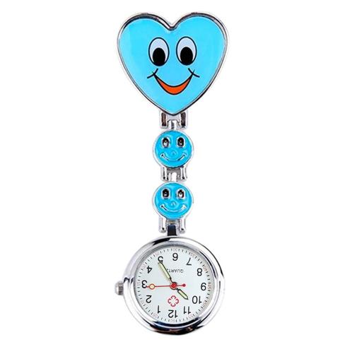 Fako® - Verpleegstershorloge - Hart Smile - Lichtblauw, Handtassen en Accessoires, Horloges | Dames, Verzenden
