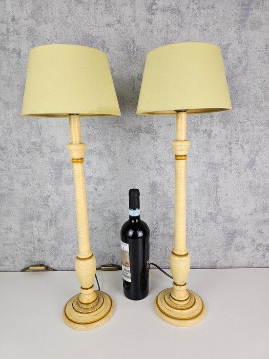 Buffet tafellamp (2) - Hout, Linnen - Klassieke High-ends, Antiquités & Art, Curiosités & Brocante