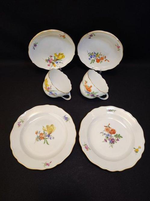 Meissen - Service à café (6) - 2 Kaffeegedecke (2 Tassen, 2, Antiek en Kunst, Antiek | Meubels | Tafels
