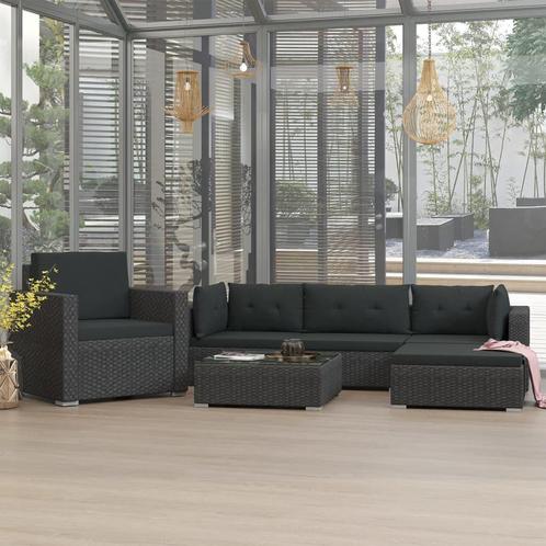 vidaXL Salon de jardin 6 pcs avec coussins Résine, Jardin & Terrasse, Ensembles de jardin, Salons de jardin, Neuf, Envoi