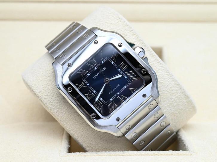 Cartier Santos Ref. WSSA0063 Year 2023 (Full Set), Handtassen en Accessoires, Horloges | Heren, Staal, Zo goed als nieuw, Staal
