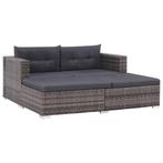 vidaXL 3-delige Loungeset met kussens poly rattan grijs, Tuin en Terras, Tuinsets en Loungesets, Verzenden, Nieuw, Loungeset