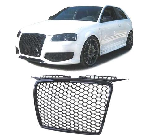 CALANDRE AUDI A3 8P 05-08 LOOK RS3 NOIR BRILLANT, Autos : Pièces & Accessoires, Carrosserie & Tôlerie, Envoi