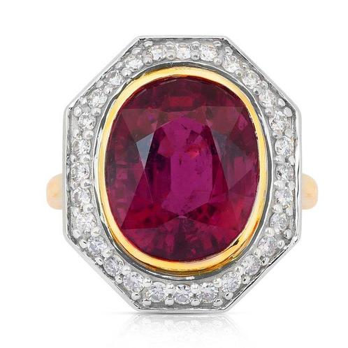 Bague - 18 carats Or blanc, Or jaune -  9.86ct. tw. Rubis -, Handtassen en Accessoires, Ringen