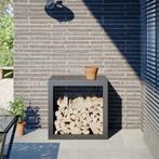 vidaXL Haardhoutrek 60x40x60 cm staal antracietkleurig, Tuin en Terras, Verzenden