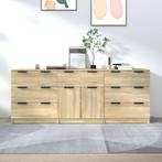 vidaXL 3-delige Dressoirs bewerkt hout sonoma eiken, Huis en Inrichting, Verzenden, Nieuw