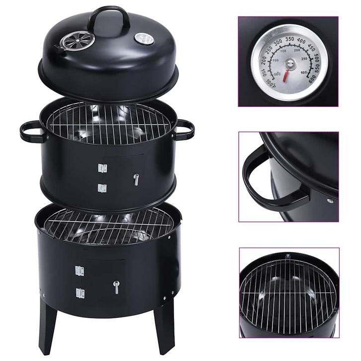 vidaXL Houtskoolroker barbecue-grill 3-in-1 40x80 cm, Elektronische apparatuur, Overige elektronische apparatuur, Nieuw, Verzenden