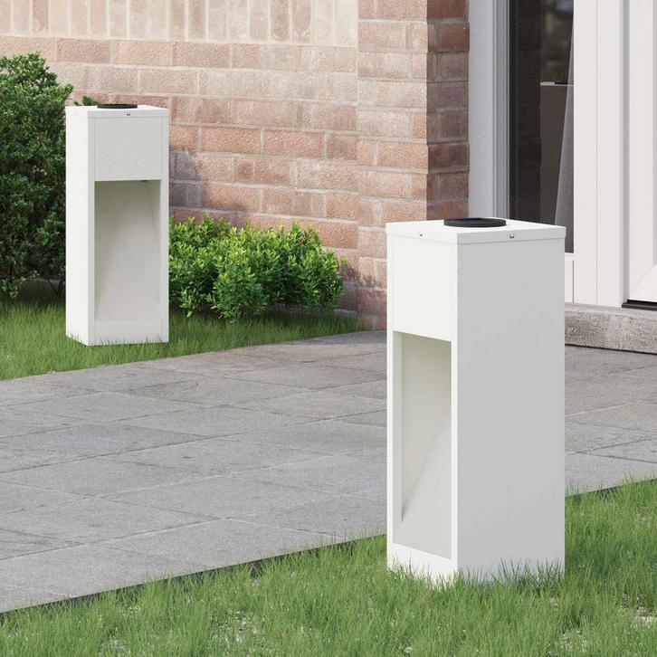 vidaXL Zonne LED Padverlichting 2 pcs Wit Koud Gewalst Staal, Jardin & Terrasse, Éclairage extérieur, Envoi