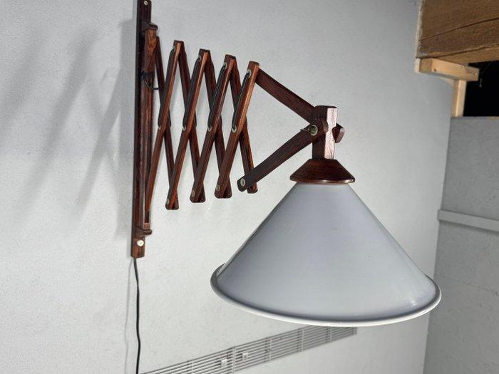 Wandlamp - Hout, Metaal - houten schaarlamp, Antiek en Kunst, Curiosa en Brocante