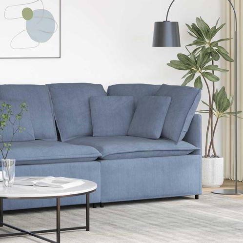 vidaXL Modulaire hoekmodule bank met kussens 100 cm blauw, Huis en Inrichting, Zetels | Voetbanken en poefs, Nieuw, Verzenden